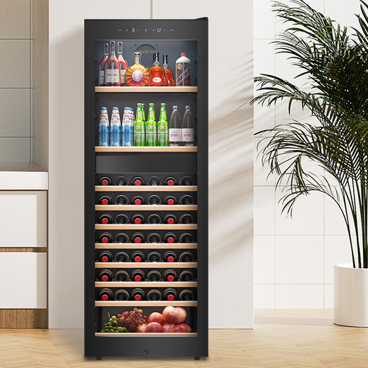 Vinocave wine cabinet constant temperature moisturizing wine cabinet home living room refrigerator compressor ice bar air-cooled frost-free refrigerated office embedded multi-function display cabinet ultra-thin air-cooled frost-free-multi-function dual temperature model 243L