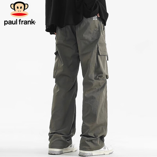 大嘴猴（paul frank）工装裤男士夏季美式直筒裤子男宽松户外休闲裤男裤 藻绿色 XL