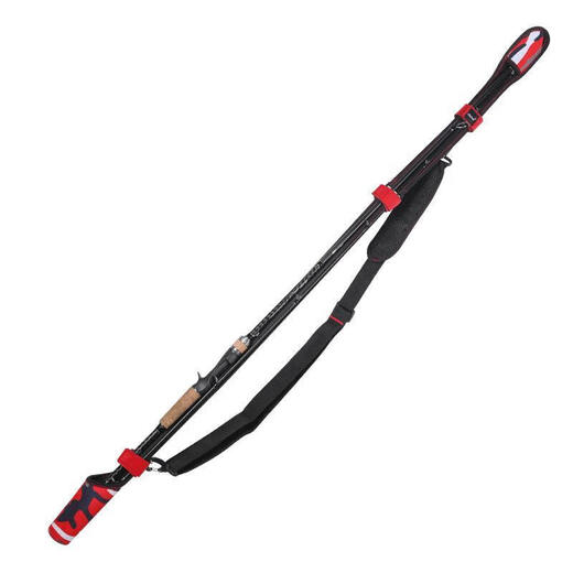 Lure rod with protective cover, rod and ball, drip wheel, spinning wheel storage, fishing reel bag, rod protection cap, slightly equipped, black rod with large storage 120-160cm