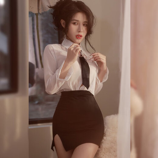 情感趣味睡衣情趣秘书制服火辣器情纯欲丝袜套装诱惑性感暴露女装 秘书+693睡裙 开档袜+黑丝袜 均码80-120斤