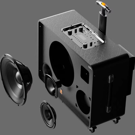 Bedbede Audio H1585A High Power K-Song Outdoor Square Dance Lautsprecher Internet Celebrity Live Sound Card All-in-One 1585A/Metall Bel Canto Dual-Mikrofon/450W Power