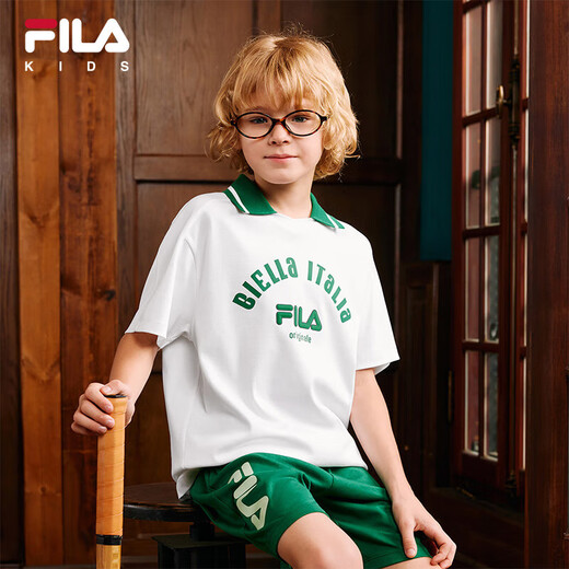 Fila Fila Children's Clothing Children's Short-Sleeved T-Shirt 2025 Summer College Style POLO Shirt for Big Children