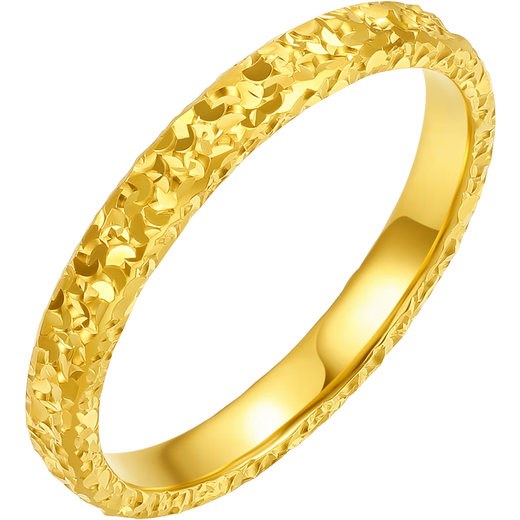 Saturday Fu broken ice pure gold 999 gold ring female Chinese Valentine's Day birthday gift price A0113002 No. 14, about 3.85g