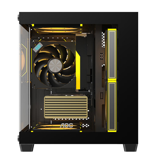 AOC CG381W boîtier de salle avec vue sur la mer matx vue latérale panoramique sans colonne boîtier principal d'ordinateur ITX jeu de bureau bricolage de grande valeur e-sports boîtier principal blanc refroidi à l'eau petit CG381B noir M-ATX vue latérale panoramique double face