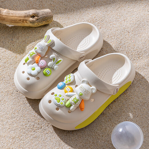 Pig Dad Children's Slippers Girls 'Hole Shoes Summer Home Interior Non-Slip Medium et Grands Children's Boys portent des pantoufles à l'extérieur de 36