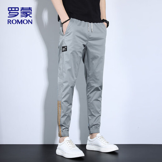 
ROMON (ROMON) pants for men summer loose ties casual pants for men sports pants trendy brand sweatpants for men gray XL