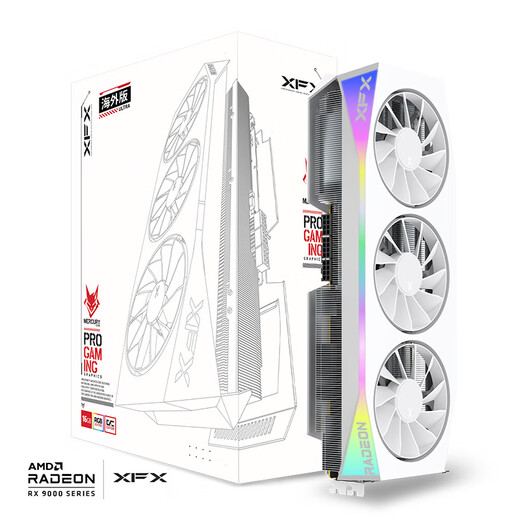 XFX (XFX) AMD RADEON RX 9070 XT OC Overseas Version Ultra 16GB White New E-Sports Game Design Intelligent Learning Desktop Computer Independent Graphics Card