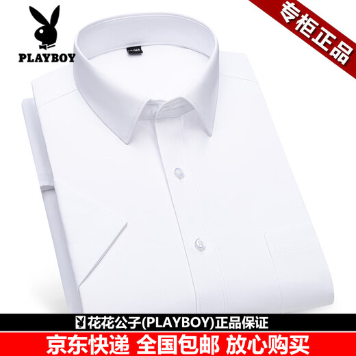 花花公子（PLAYBOY）男士高端长袖衬衫春秋季新款商务休闲翻领条纹透气舒适衬衣上衣 DX6623 常规 38 165cm 体重约100-120斤