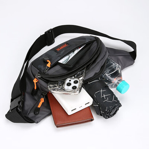 Sac à taille pour homme en multifonction Nouveau sac de téléphone mobile sportif Sac de course de fuite de grande capacité Bag de poitrine extérieure BJ680 Gray