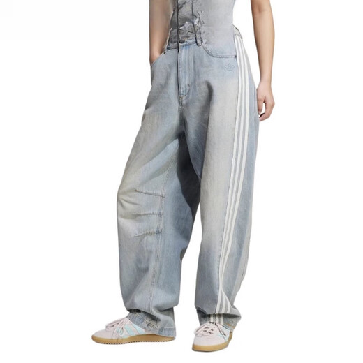 阿迪达斯 （adidas）三叶草女子复古渐变效果水洗牛仔运动长裤JX9214/9212/9213 浅牛仔蓝JX9212 29