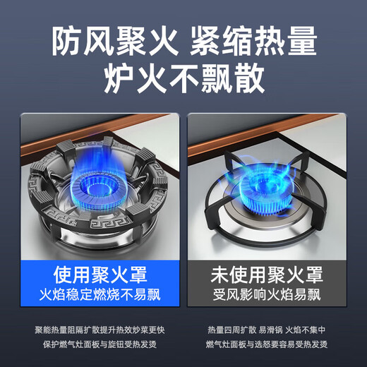 Bangdao gas stove windshield gas stove flame hood stove anti-slip energy-saving bracket household cast iron windshield extra thick flame hood bracket eight teeth universal style 1 pack