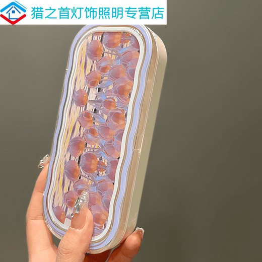 ins少女心韩版可爱郁金香学生眼镜盒女透明便携式高颜值抗压 粉色