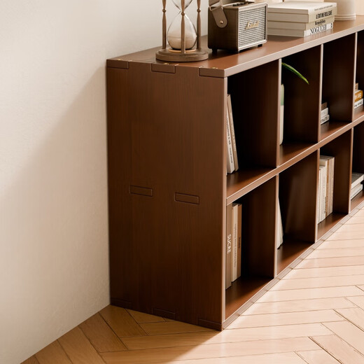 Jiayi solid wood bookshelf floor-standing bookcase short bookcase study room grid cabinet living room storage rack stackable storage cabinet storage cabinet