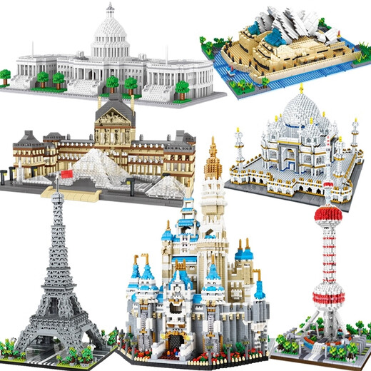 LEGO 2024 Новые строительные блоки 8-12-летних мальчиков в мире, создавая адские игрушки Эйфелевой башня Дали, знаменитость Эрхай-3884 Декоративный свет.