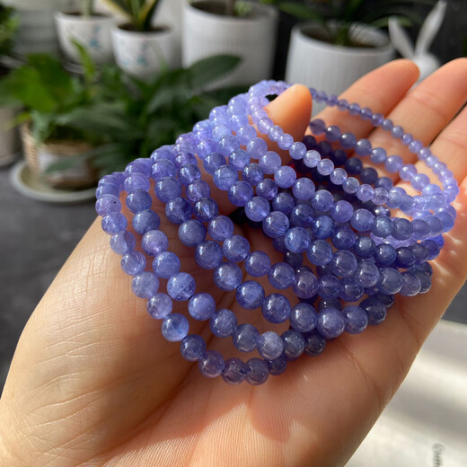 Pop Natural Tanzanite Bracelet Tanzania Heart of the Ocean Gem Amethyst Bracelet Women's Gift Spot Actual Shot Kj003 About 6.5mm