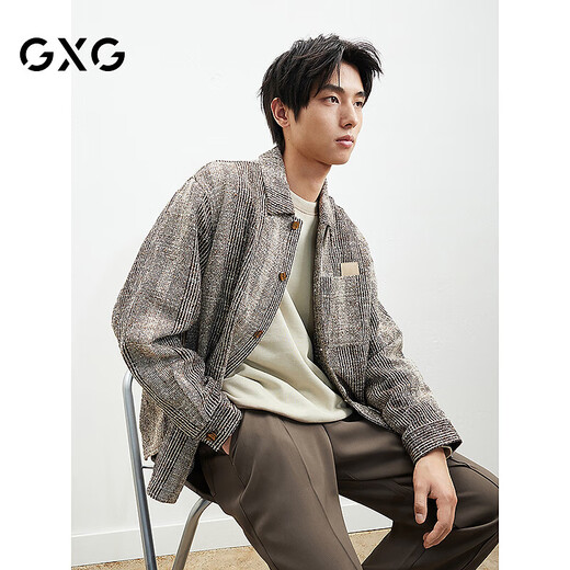 GXG Men's Shopping Mall Brown Lapel Jacket Brown 175/L