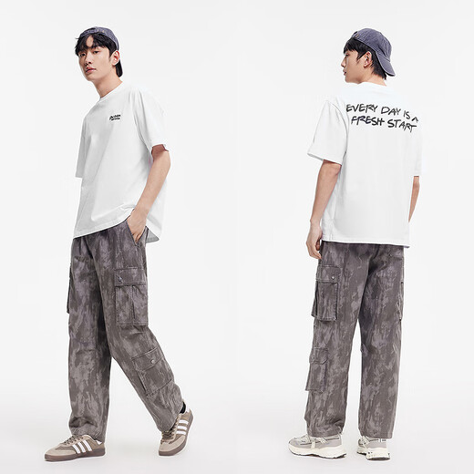 森马（Semir）短袖T恤男2025夏潮流字母t撞色印花刺绣针织上衣宽松109325100202