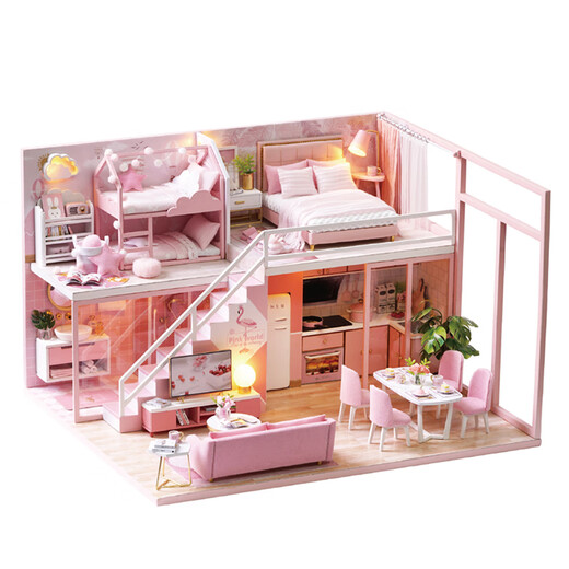Jugar a la casa TOMA COCENIENCIA Tienda de la niña para niños Princesa Regalo de cumpleaños Mini Mini Simulación Simulación Villa Baby Time + Light + Hool Glue + Cover