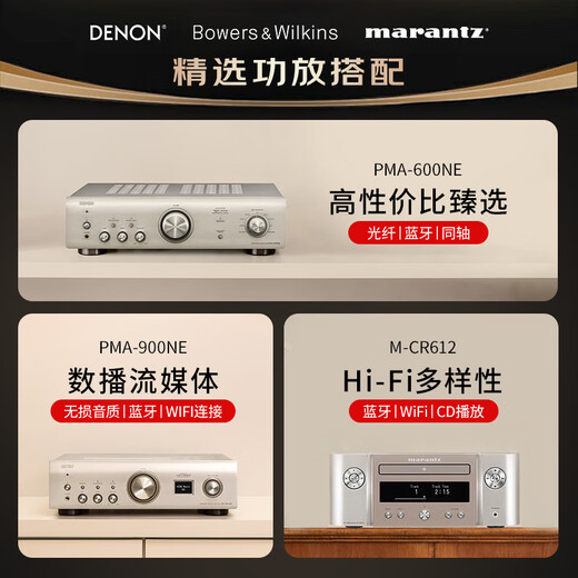 B&W宝华韦健606S3+天龙PMA900H功放家庭影院HIFI套装2.0无源音箱 音响橡木色