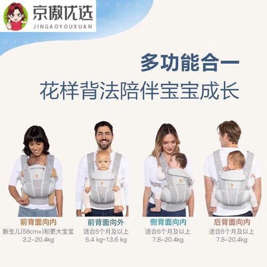 ERGOBABY背带婴儿背带前抱式夏季透气小月龄宝宝腰凳抱娃神器 【0/ 全包围背带围兜换洗两件装////