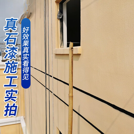 XMSJ真石漆外墙漆石头漆水包砂仿大理石漆别墅自建房民宿彩色喷砂 G-6624猪肝红(满5桶喷枪) 18-20平米套装(底漆+真石漆+面