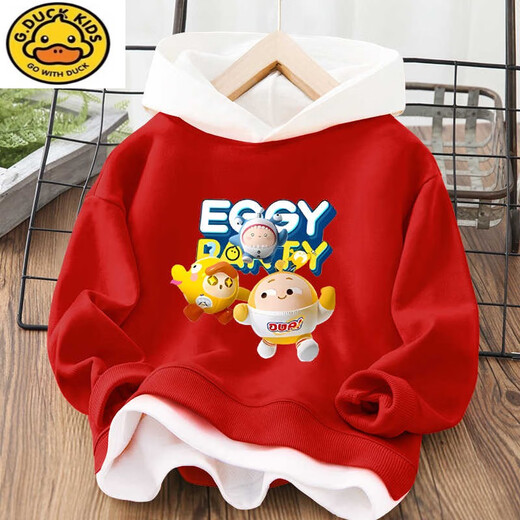 G.Duckkids Little Yellow Enten Kinderei-Eierparty Sweatshirt Jungen und Mädchen Frühling und Herbst New Children's Langarmed Tops gefälschte zweiteilige gelbe T753 120 130 cm Empfohlener Höhe-F empfohlen