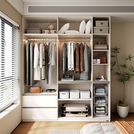 Quanyou Home Large Wardrobe Bedroom Modern Simple Furniture Clothes Storage Storage Cabinet Hanging Wardrobe Wall Home