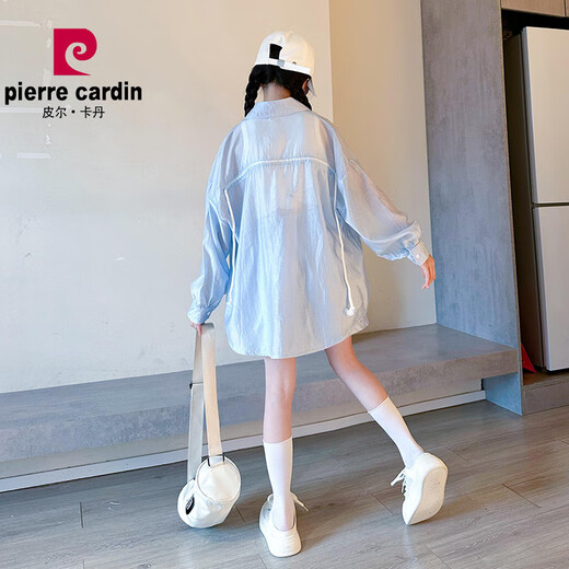 Pierre Cardin (Pierre Cardin) Girls Summer Sun Protection Veste Ice Suit Silk Big Children's Big Children Summer Shorts à la mode