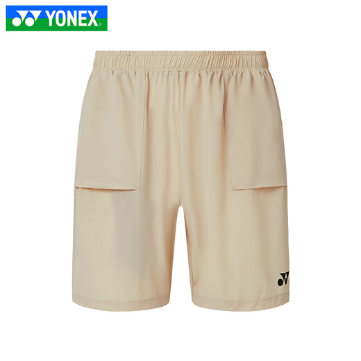 YONEX尤尼克斯羽毛球服男款速干透气运动短裤网羽通用比赛训练运动裤 120115BCR-727/釉米/紧密梭织款 2XL (XO)