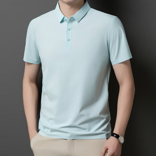 真维斯王一博代言夏季薄款冰丝短袖男士大码宽松POLO衫凉感透气速干上衣 BYBL-12357中灰 M