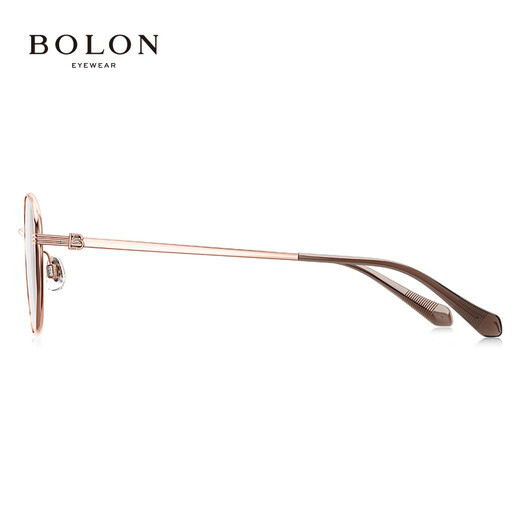 BOLON暴龙眼镜25年新品优雅猫眼近视眼镜女轻量钛架光学镜架男 BA7029 B30 玫瑰金镜框 【+0元】配防蓝光镜片0度