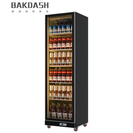 BAKDASH full screen refrigerated display cabinet commercial freezer refrigerated display cabinet wine air-cooled fresh cabinet supermarket convenience store refrigerator vertical beverage cabinet beer cabinet | double door | 1000*600*1830 Pro anti-fog model | frequency conversion energy saving