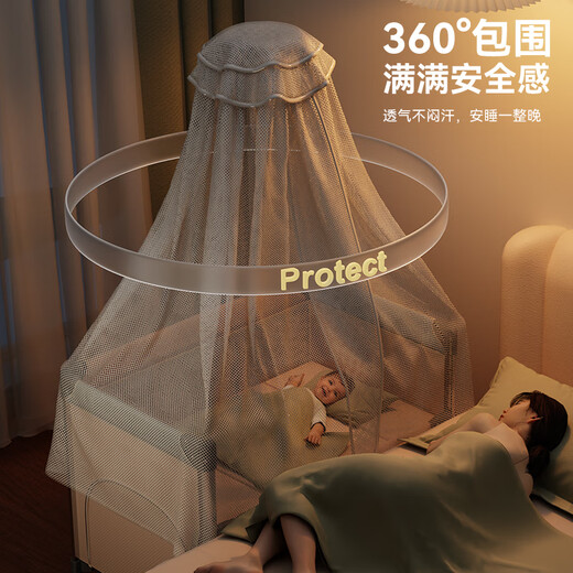 Trimigo crib multi-functional bed fence game newborn bed with changing table bed splicing folding baby rocking bed Sui'an Elegant 6-in-1 multi-functional crib one-button opening and closing + aviation aluminum column + paint-free and odorless