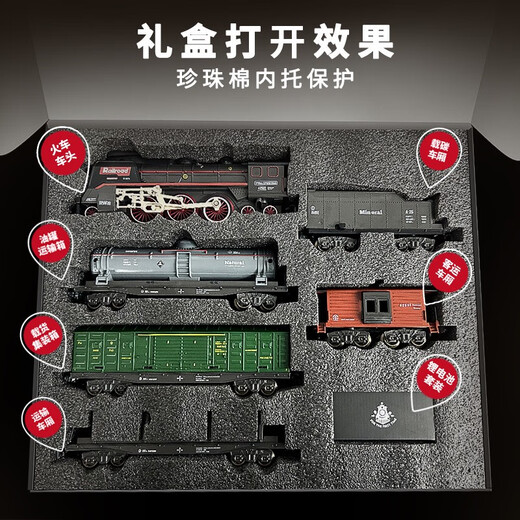 Retro Steam Electric Train Simulation alliage Rail à grande vitesse Train Green Train Model Train Children's Toy Boy Retro Steam Train 82PCS Lithium Battery