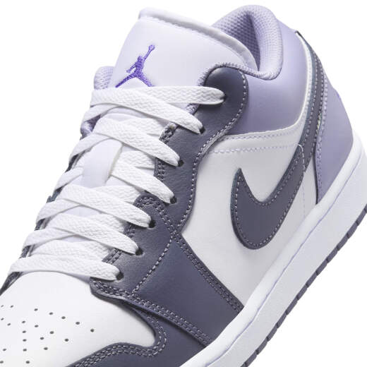 耐克（NIKE）Jordan官方耐克乔丹AJ1板鞋男子运动鞋夏季低帮缓震轻便553558 145白/薄雾灰蓝/暗蓝灰/彗星紫 45