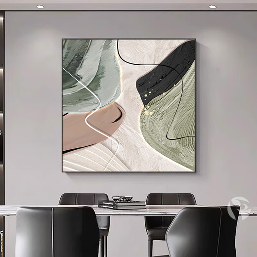 Mopai restaurant decoration painting hand-painted oil painting American flower high-end living room texture hanging painting square mural without punching icing on the cake 60*60cm hand-painted oil painting