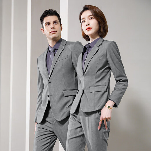Purple charm autumn and winter business suits for men and women 4S shop formal wear property work clothes high-end sales department suits temperament workwear navy blue (single-piece women's suit) M