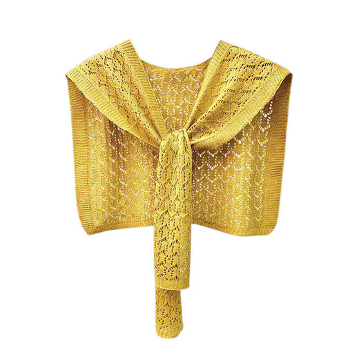 
Yu Zhaolin Internet celebrity shawl summer women's outer wear air-conditioned room shoulder-mounted shoulder-pad vest versatile knitted hollow scarf fashionable and versatile apricot color
