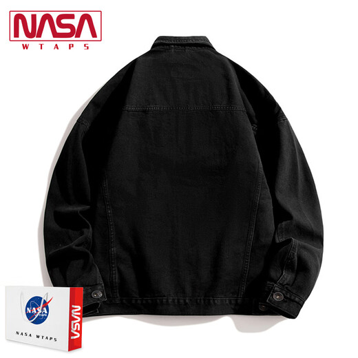 
NASA ABOUT official joint denim jacket men's spring and autumn loose versatile casual jacket work top N250JK826 blue-M