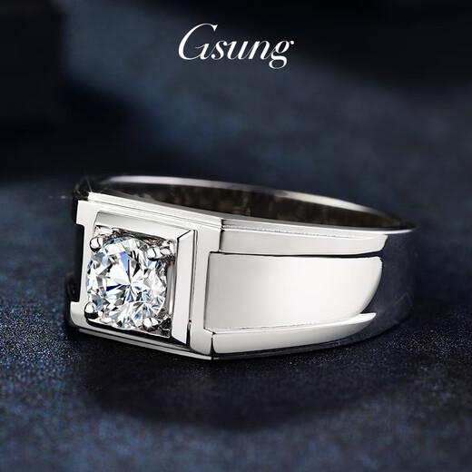 GsunG platinum moissanite diamond ring men's PT950 fashionable new diamond ring men's atmospheric shiny platinum ring men's wedding ring priced by gram, contact customer service before bidding for gold price