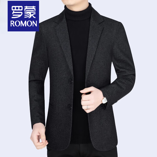 
ROMON (ROMON) suit men's woolen coat 2025 spring and autumn new slim middle-aged dad single piece casual suit top dark gray B--62912 M 170[105-115Jin[Jin equals 0.5 kg]]