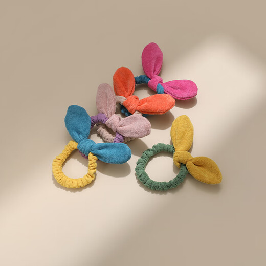 Chimera (CHIMERA) 5-piece children's bunny ear hair ties, ponytail rubber bands that do not hurt hair, hair ropes, hair accessories, birthday gifts for girls