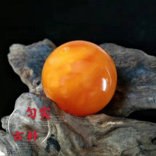 Shuque old beeswax round beads, natural raw ore chicken oil red old wax amber single plant Rudraksha bracelet accessories loose beads, natural old beeswax diameter 20mm (single)