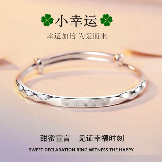 奢曼蒂（SHEMANDI）S9999纯银手镯实心推拉款足银手环女送妈妈女友闺蜜生日节日礼物 活动正在开始/抢银手镯/繁花开口 优惠679件/重约24克/珠宝盒装