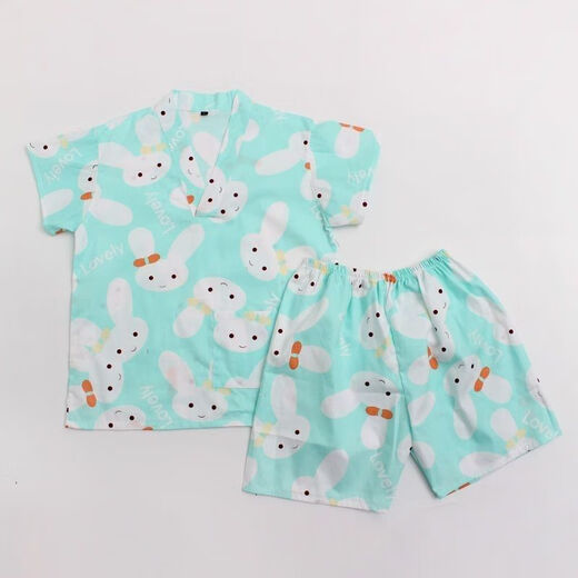 Shantou Lincun steaming suit for children 3 to 6 years old, baby and children's steaming suit, cotton bathing suit for boys and girls, cartoon pajamas, home clothes, bear wearing overalls XS