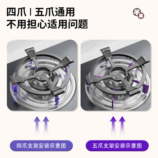 Yibaili gas stove bracket cast steel thickened gas stove bracket anti-slip stove stand support wok rack small milk pot two-in-one kitchen four-claw and five-claw universal stove shelf 2378