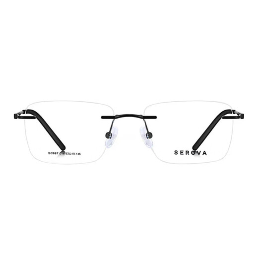Slova ultra-light frameless myopia glasses men's small face square frame business ultra-light titanium frame optical eyes women SC687 SC687 night sky black C16 single frame without lens