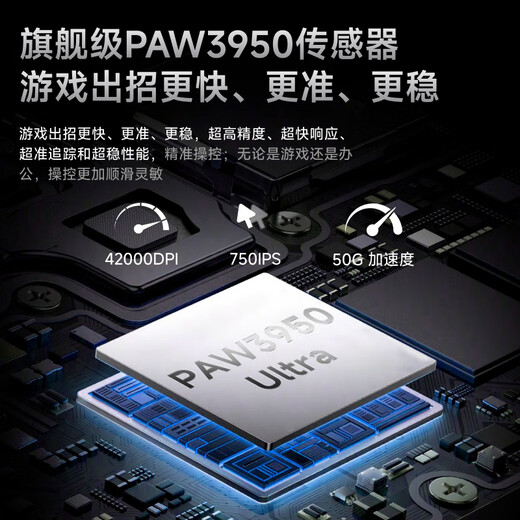 前行者S9Pro/Ultra有线无线鼠标蓝牙三模轻量化游戏PAW3950/3395电竞8K回报率笔记本台式电脑中大手专用 S9Pro月白-3395+凯华白刃+支持无线8K