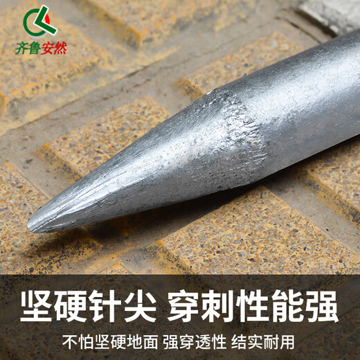 齐鲁安然  加粗接地针 地线接地针避雷针接地极电力接地丁字接地棒接地线地线配针镀锌电车充电桩连接地线工地防雷棒 2米一字焊板接地针-粗1.6cm（不含线） 均码