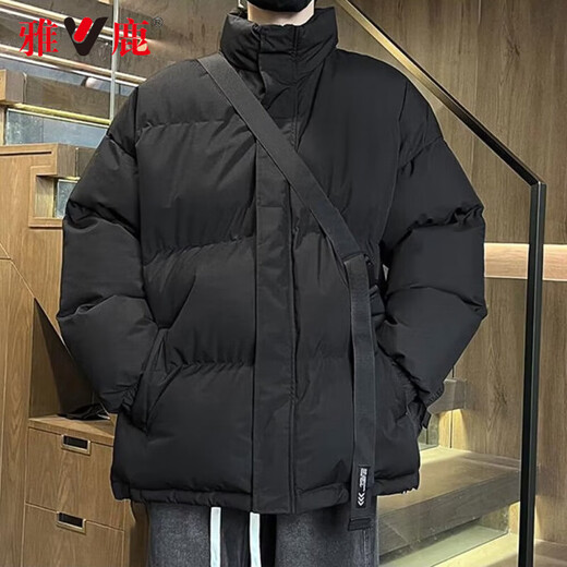 
Yalu autumn and winter new cotton coat men's small cotton jacket down cotton jacket loose bread jacket versatile collar warm jacket 1266 black XL (recommended 145-165Jin [Jin equals 0.5 kg])